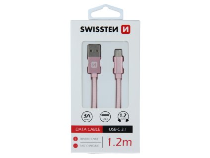 Kabel pro Swissten Textile USB typu C