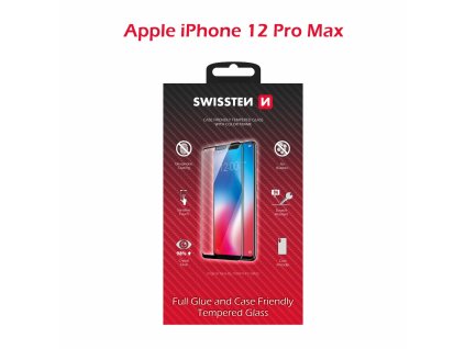 Náhradní díl pro Swissten iPhone 12 Pro Max - 54501777 - Celé lepidlo - Černé