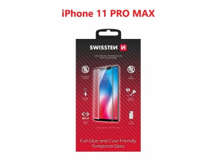 Náhradní díl pro Swissten iPhone 11 Pro Max - 54501716 - Celé lepidlo - Černé