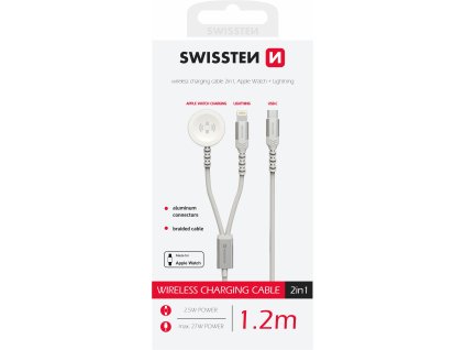 Kabel pro Swissten Apple Watch a kabel osvětlení - 22065503 - 1,2 m - bílý