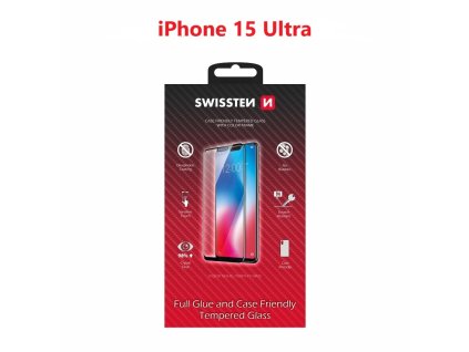 Náhradní díl pro Swissten iPhone 15 Pro Max - 54501842 - Celé lepidlo - Černé