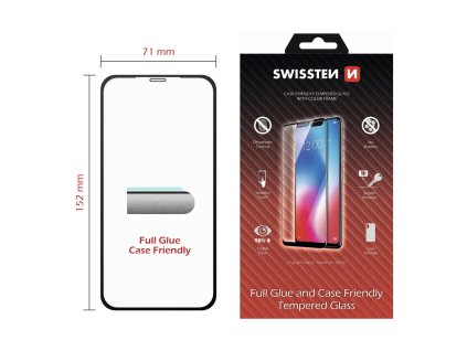 Náhradní díl pro Swissten iPhone XS Max - 54501721 - Celé lepidlo - Černé
