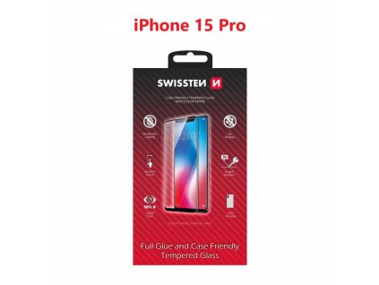 Náhradní díl pro Swissten iPhone 15 Pro - 54501841 - Celé lepidlo - Černé