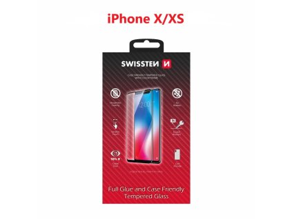 Náhradní díl pro Swissten iPhone X/iPhone XS - 54501703 - Celé lepidlo - Černé