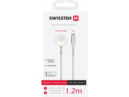 Kabel pro Swissten Apple Watch a USB-C - 22065502 - 1,2 m - bílý
