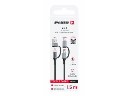 Kabel pro Swissten Textile 4v1 USB
