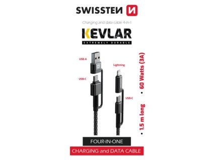 Kabel pro Swissten 4 v 1 zesílený aramidovým