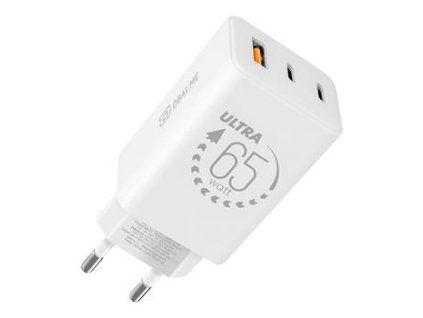 OBAL:ME GaN Cestovní Nabíječka USB-A + 2xUSB-C 65W White
