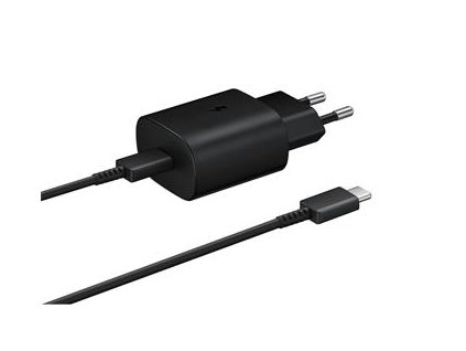 EP-TA800XBE Samsung 25W Cestovní nabíječka + USB-C Datový Kabel Black